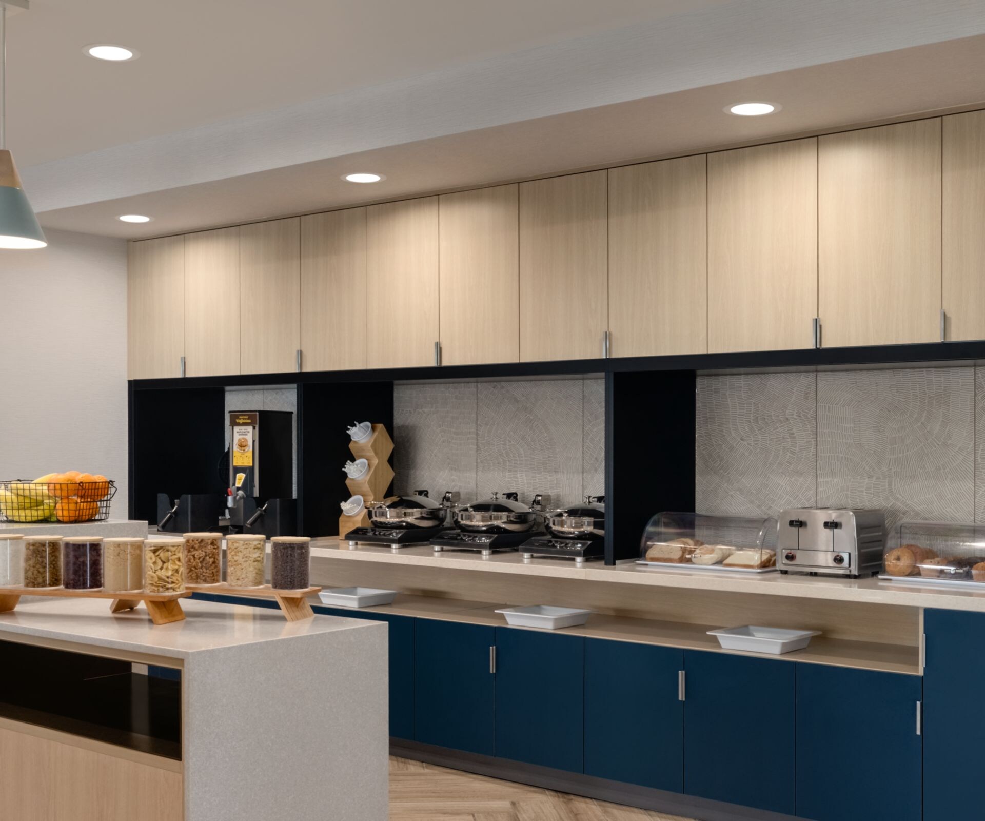 breakfast buffet with hot and cold options