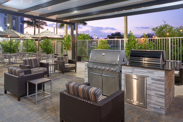 Outdoor grill, seating