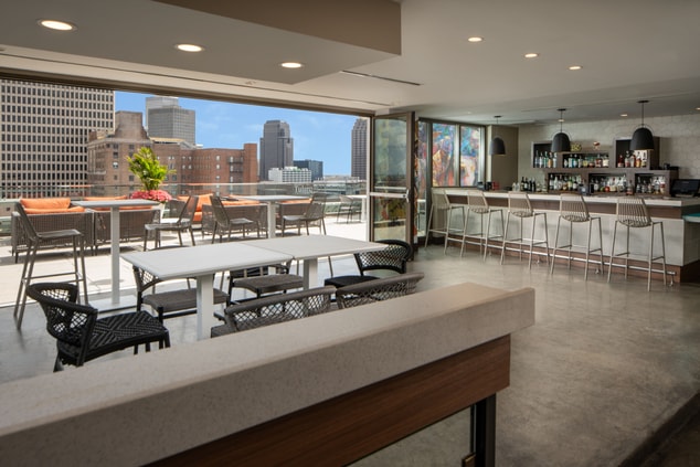 Indoor Seating Options at Rooftop Bar