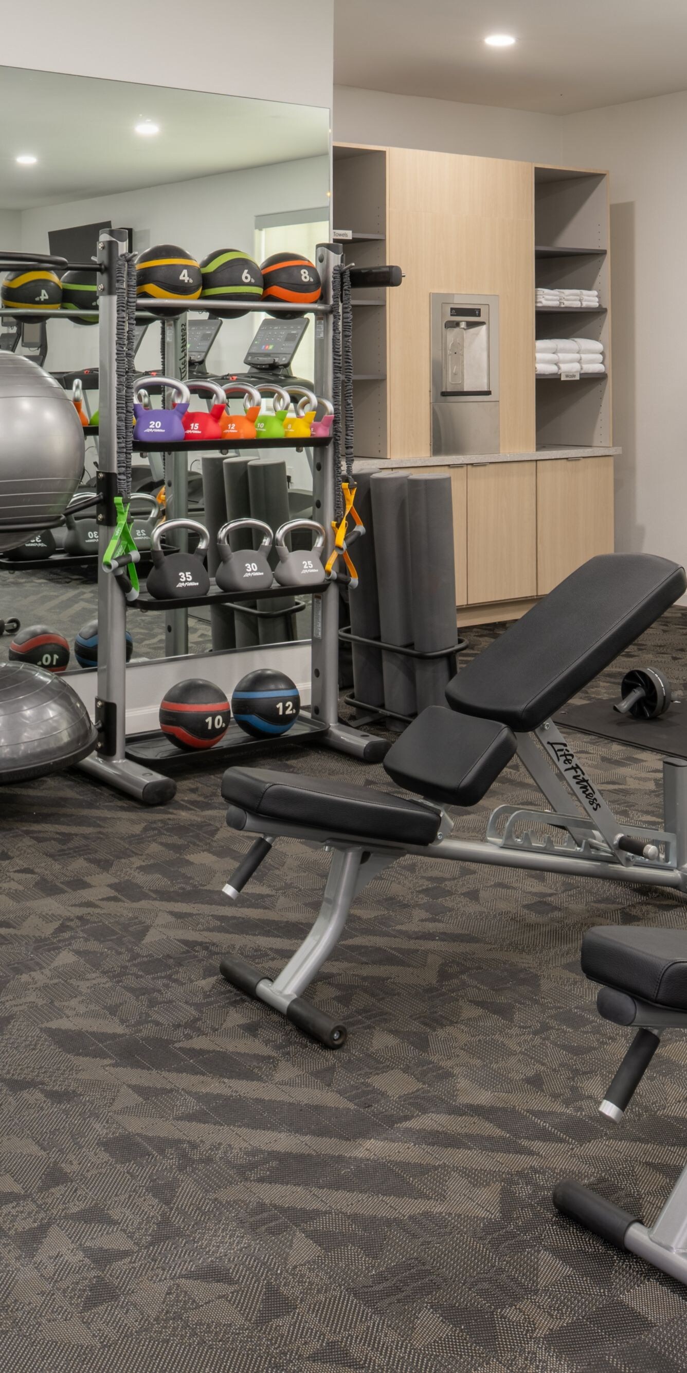 Fitness Center with weights, and benches