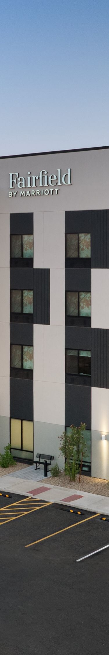 Hotel exterior corner view