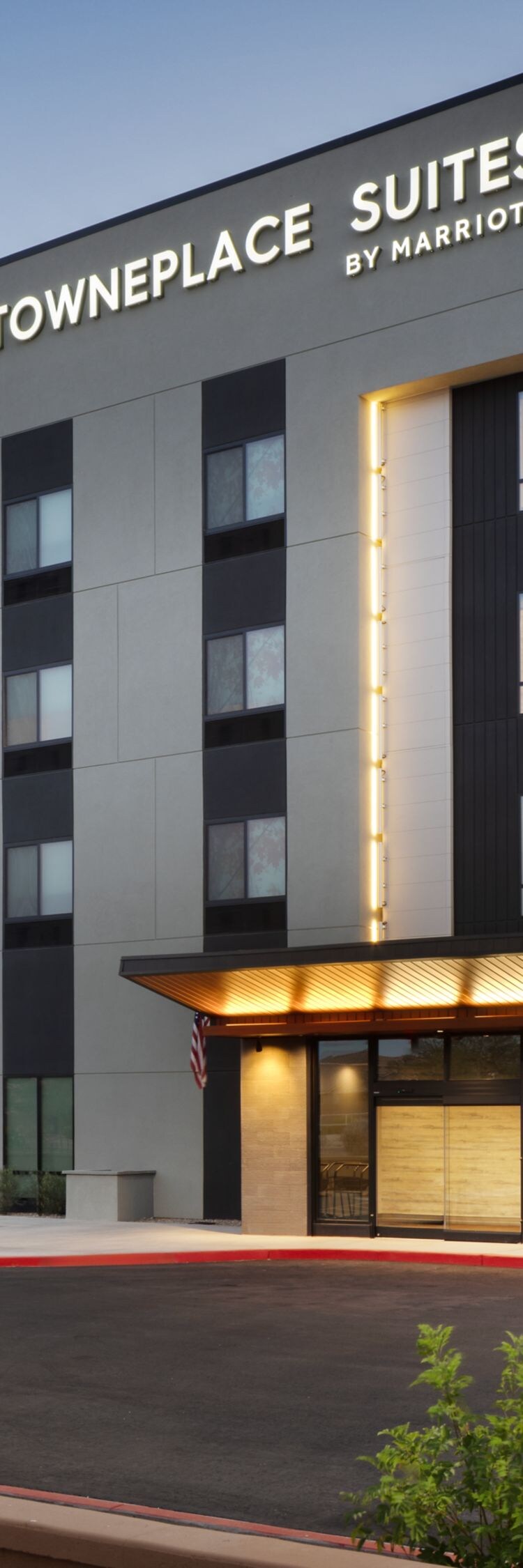 Building exterior at dusk