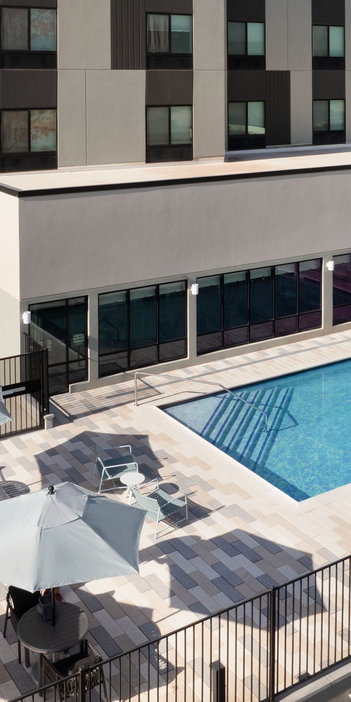 Outdoor pool courtyard