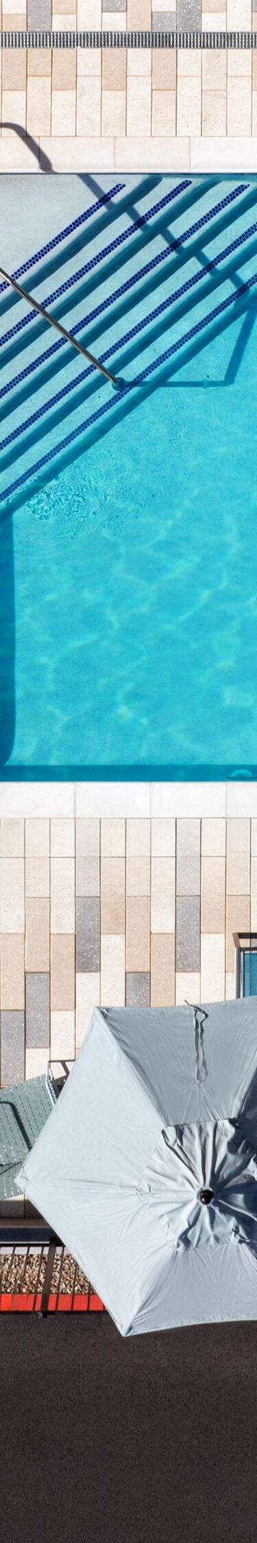 Aerial view of outdoor pool