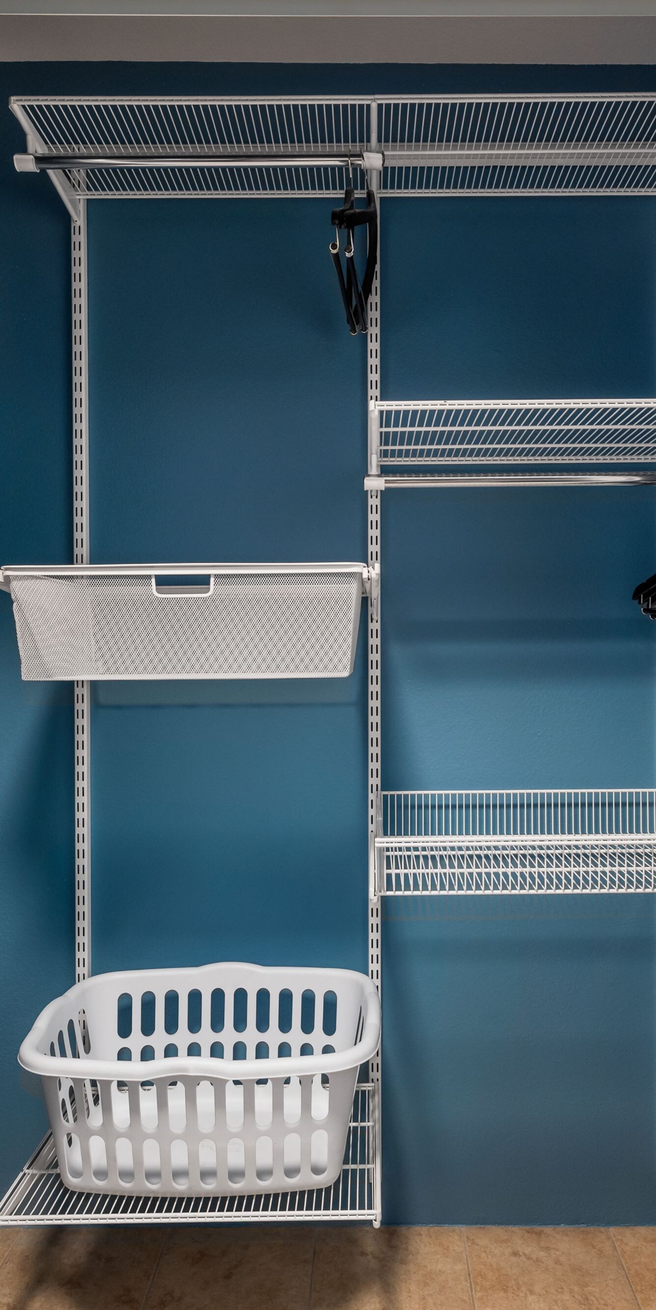 shelving unit inside closet