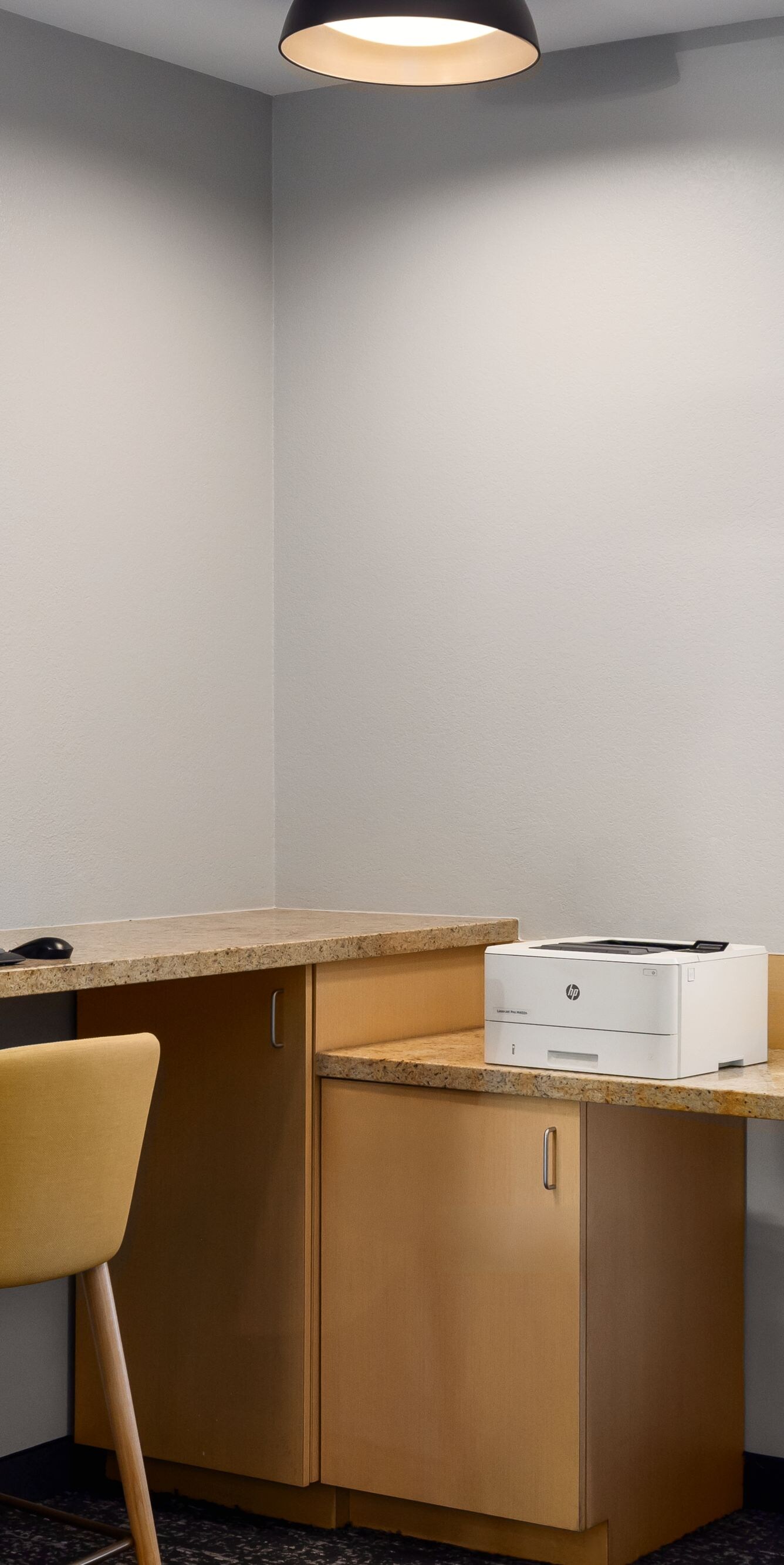 Business center with computers and chairs
