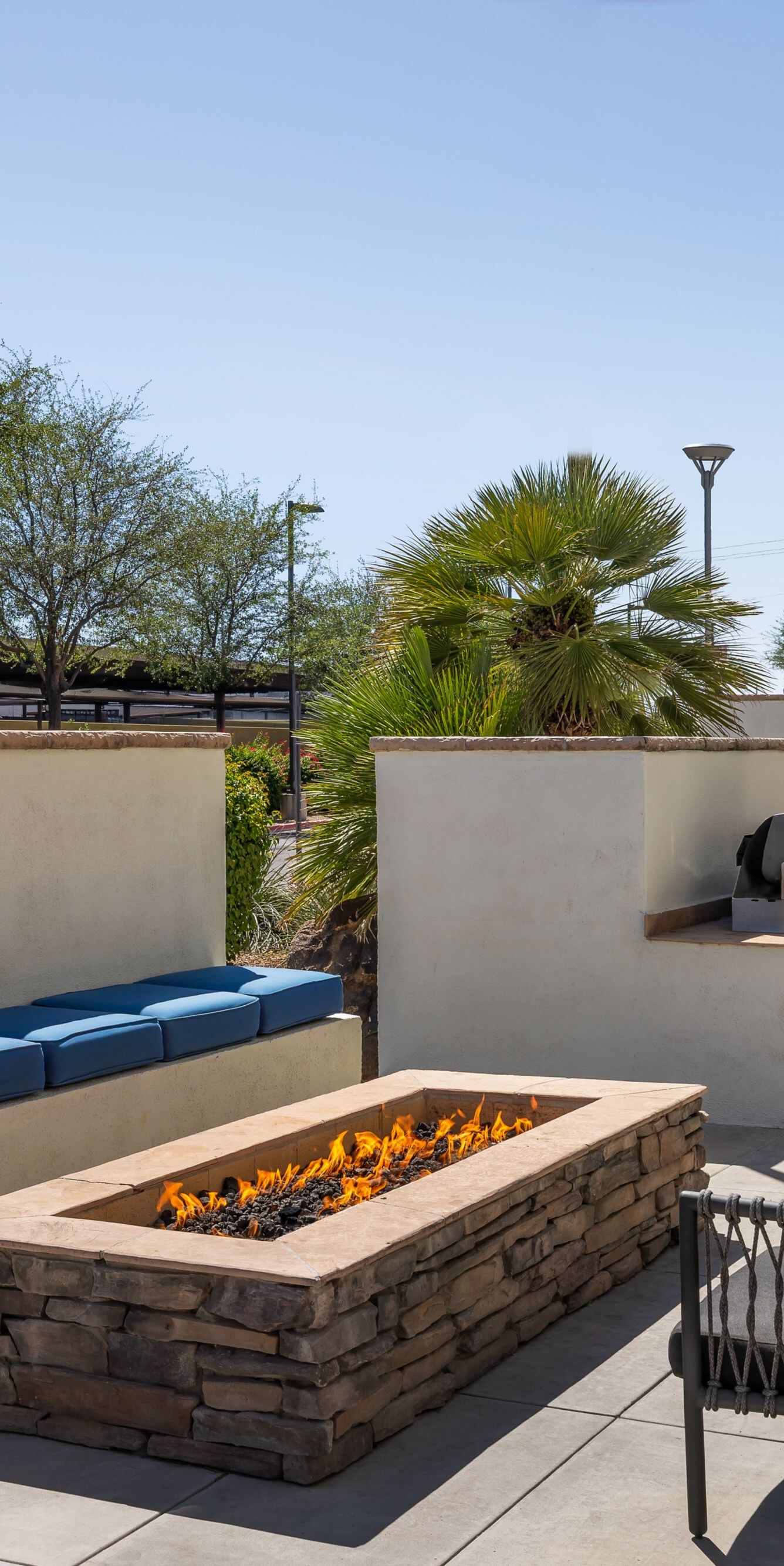 fire pit with seating area and grills
