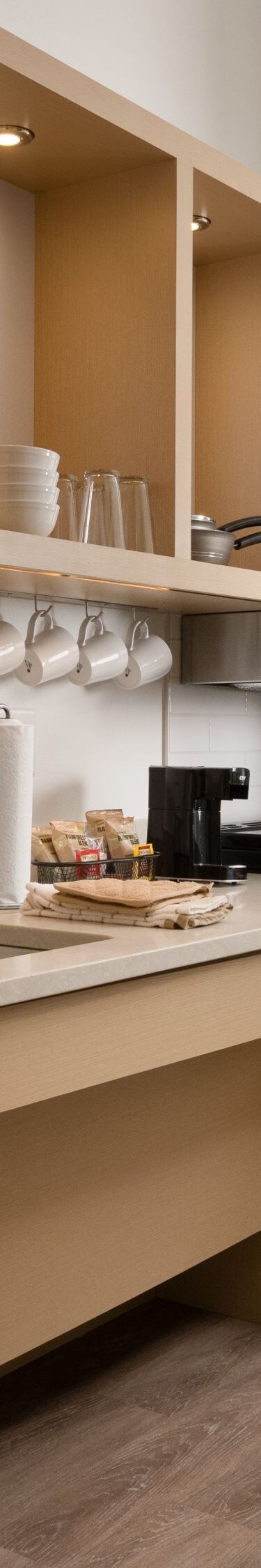 accessible kitchenette and living room 