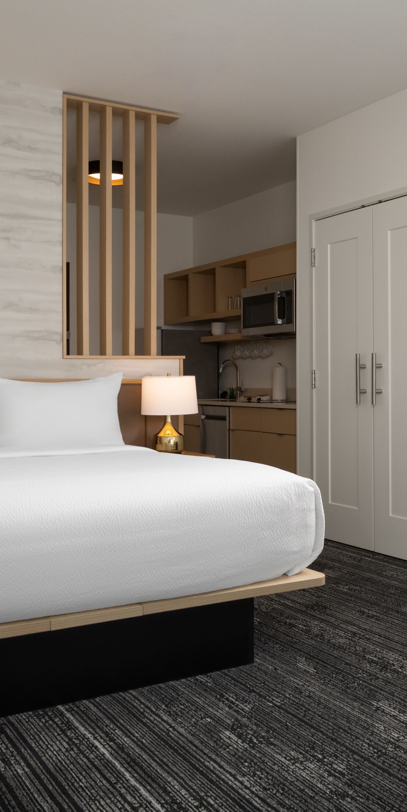 king studio room with large bed and spacious floor
