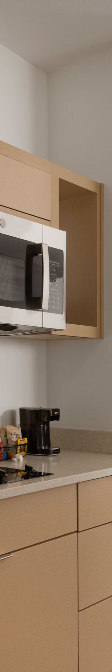 kitchenette in queen studio hotel room