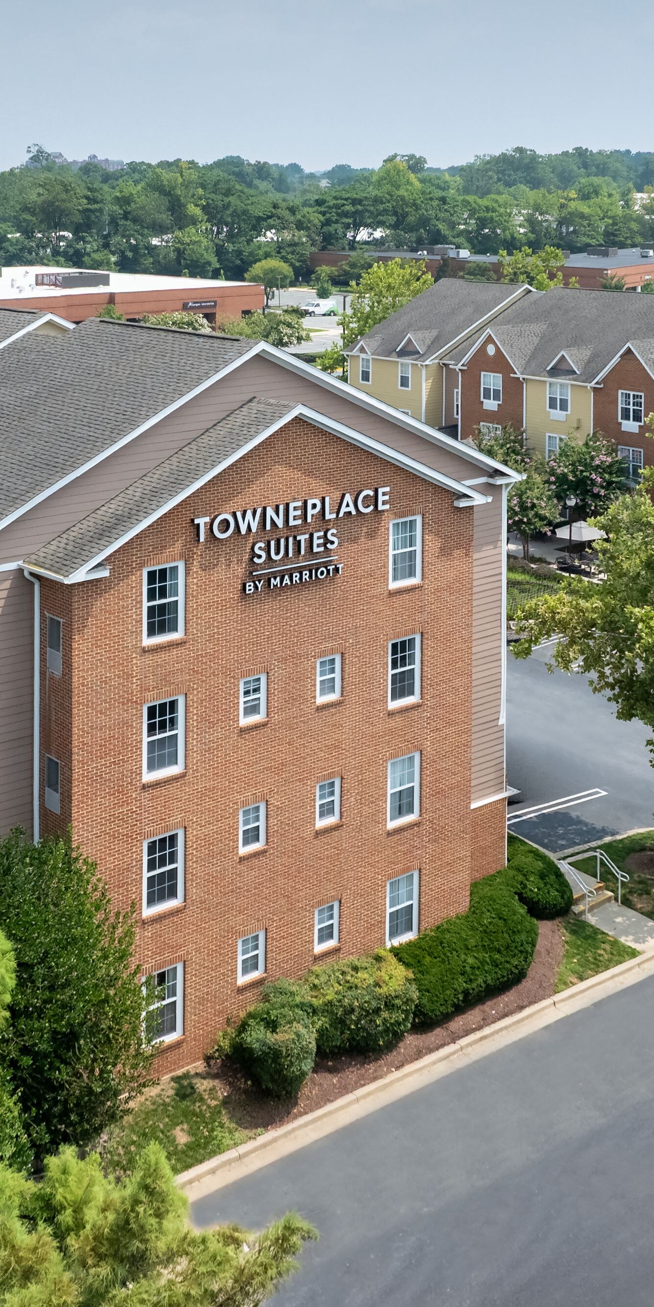 aerial shot of hotel grounds