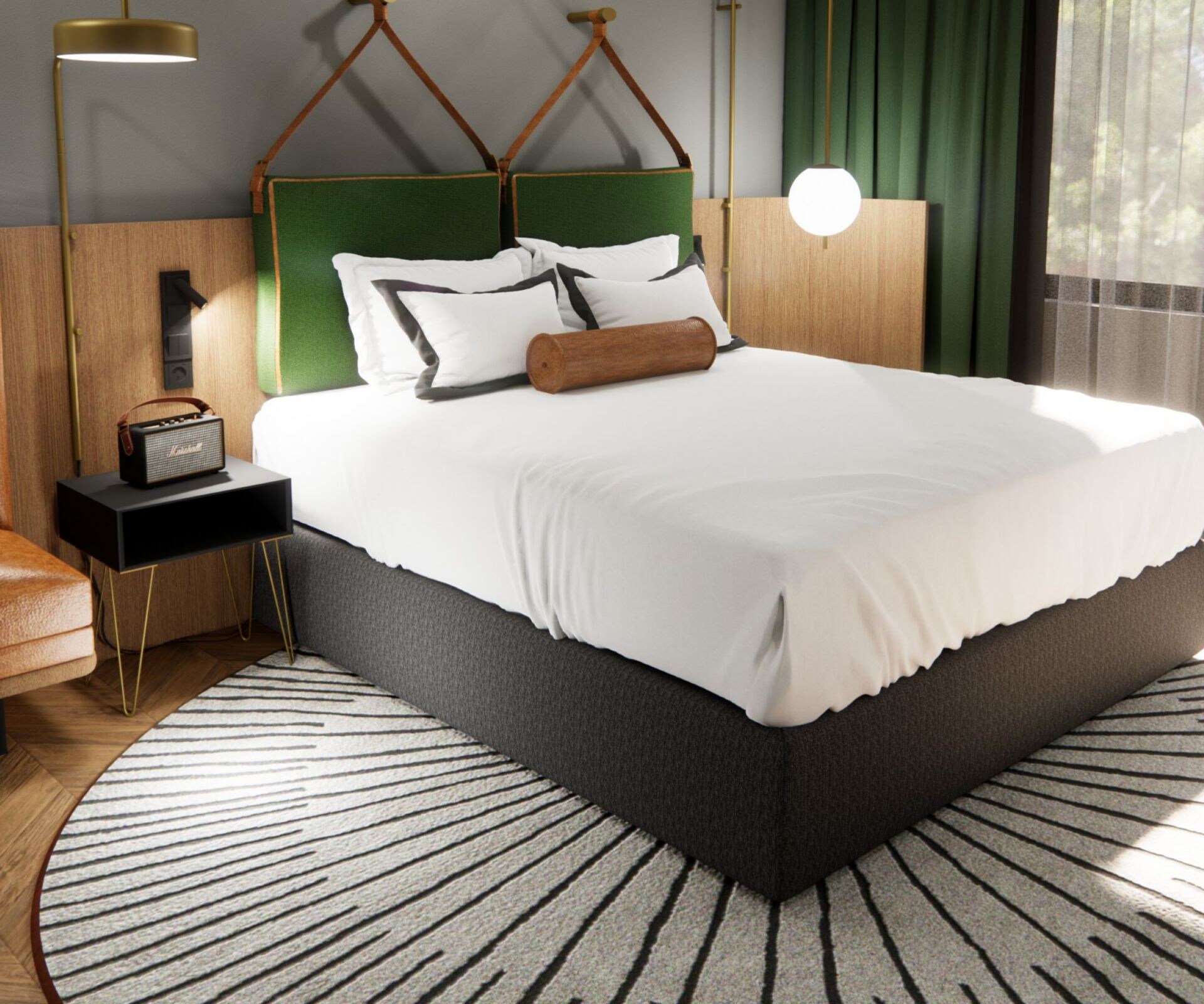 Chambre élégante avec sièges
