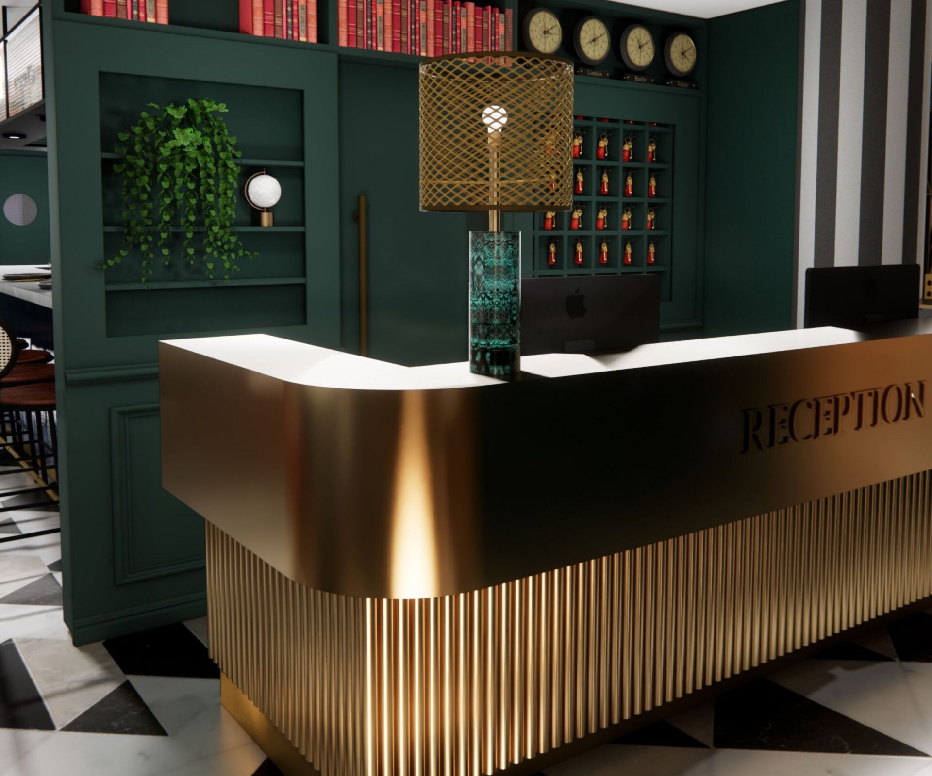 Accueil de l'hôtel et bar