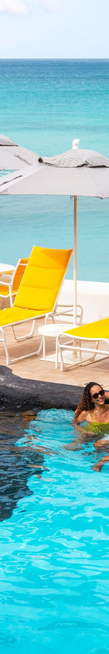 Cliffside loungers by the sea