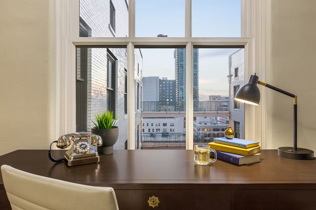 Guestroom Desk with City View
