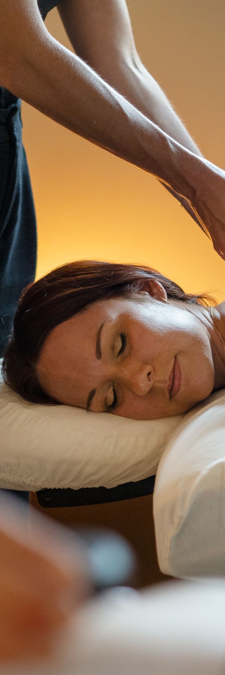Spa massage with hot stones