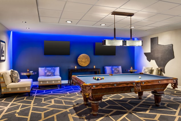 Billiards Room with pool table and Tvs