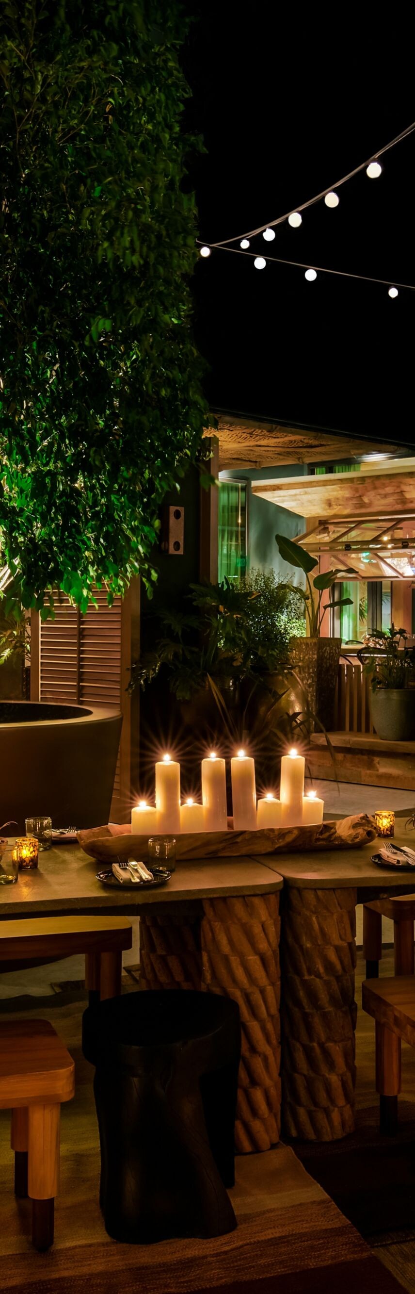 Ka'teen Candle Light Dining Seating Night