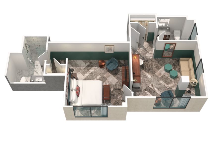 One Bedroom Jr Suite Floor Plan