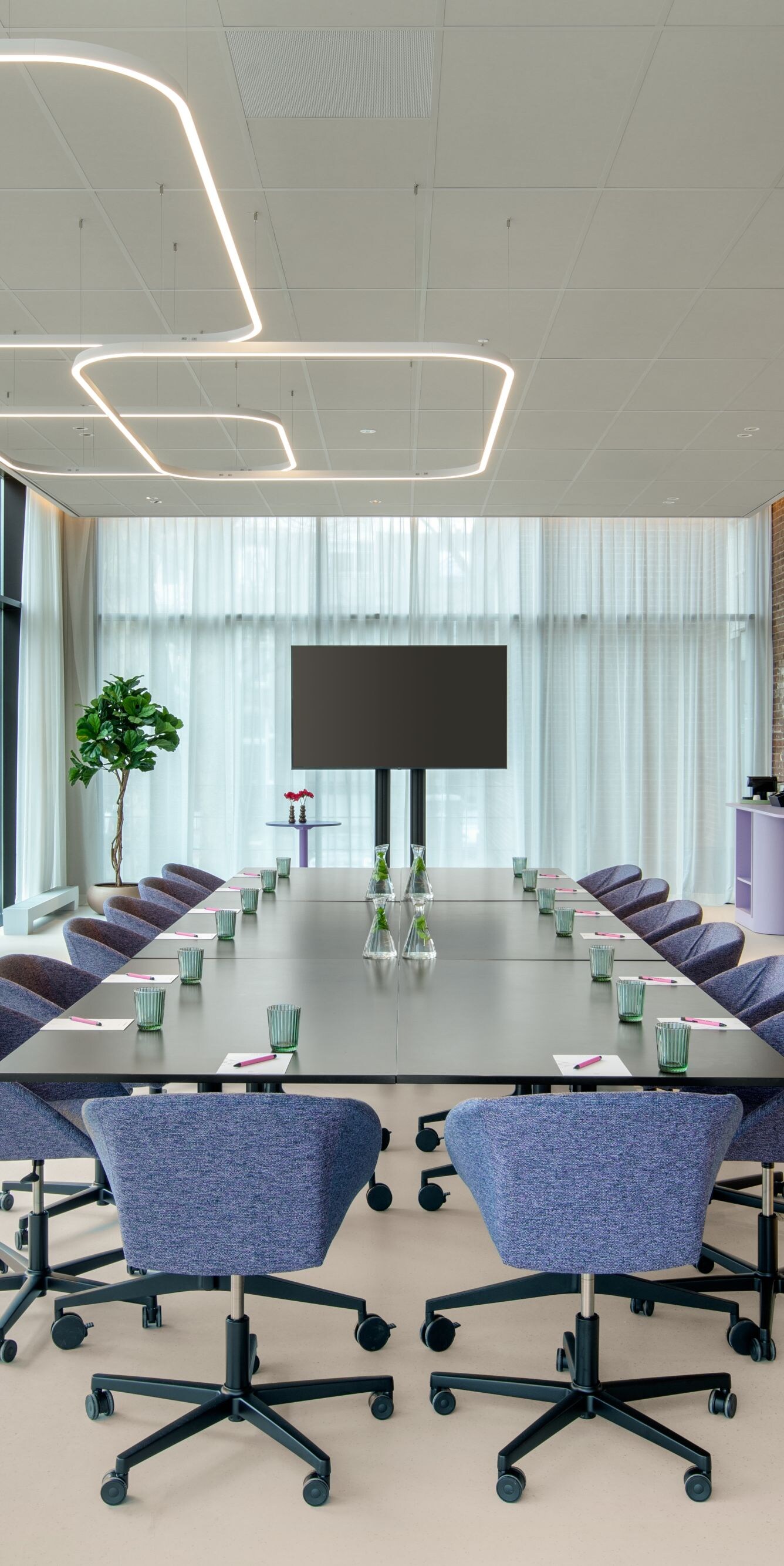 Front-view image of boardroom set-up