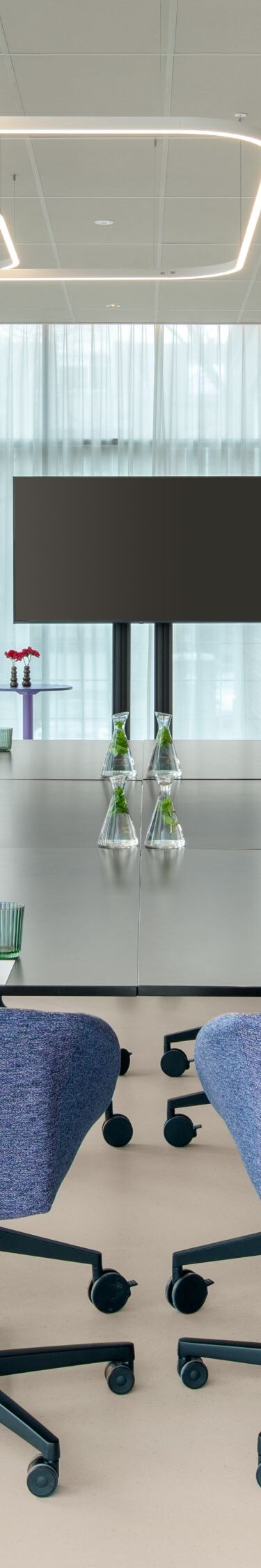 Front-view image of boardroom set-up