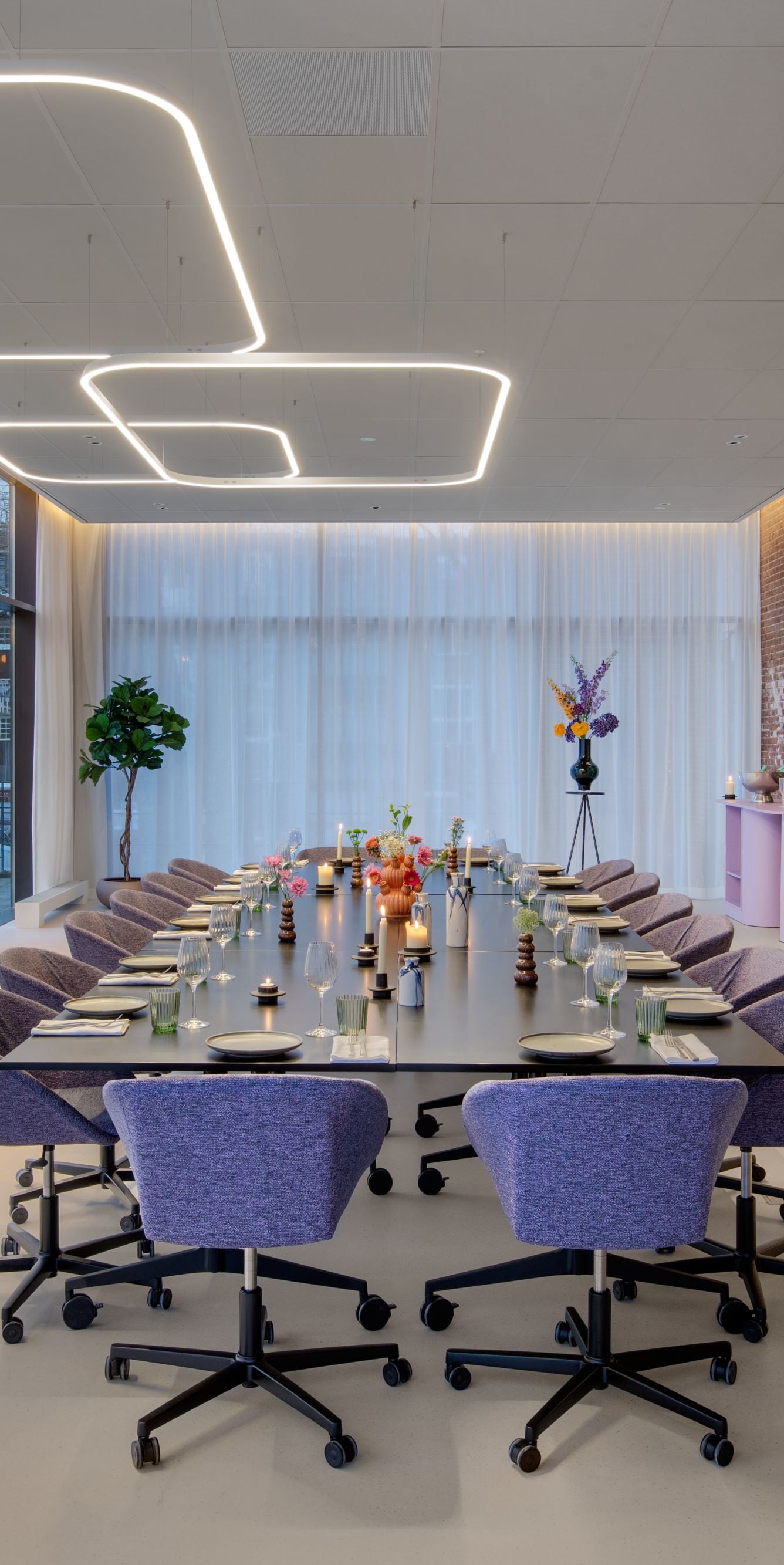 Room Gamma featuring a private dining set up