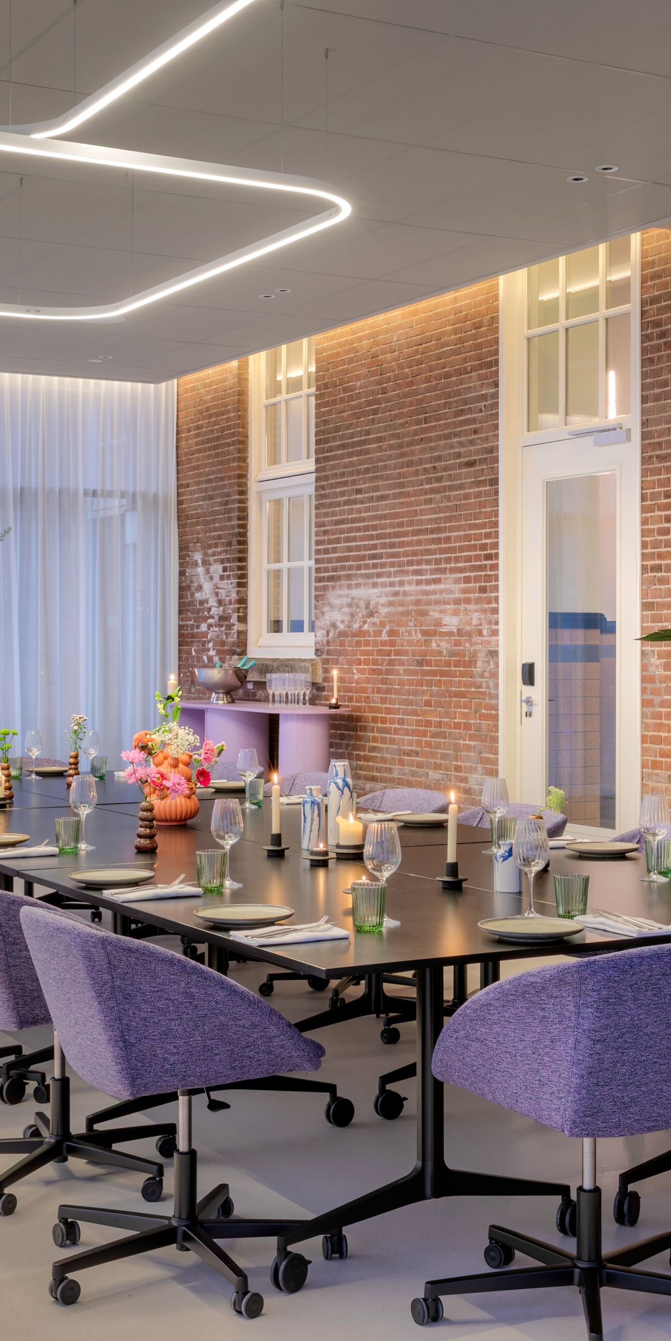 Private dining setup at the Rebyl