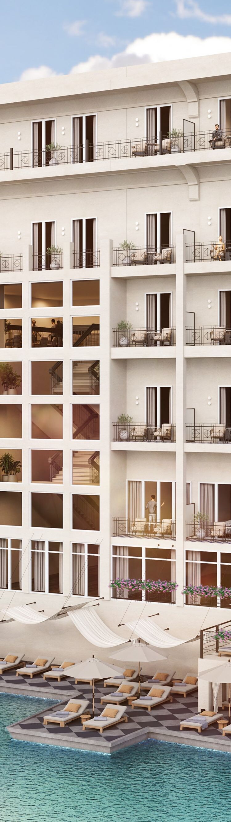 Back facade of Jadran Hotel with sea view