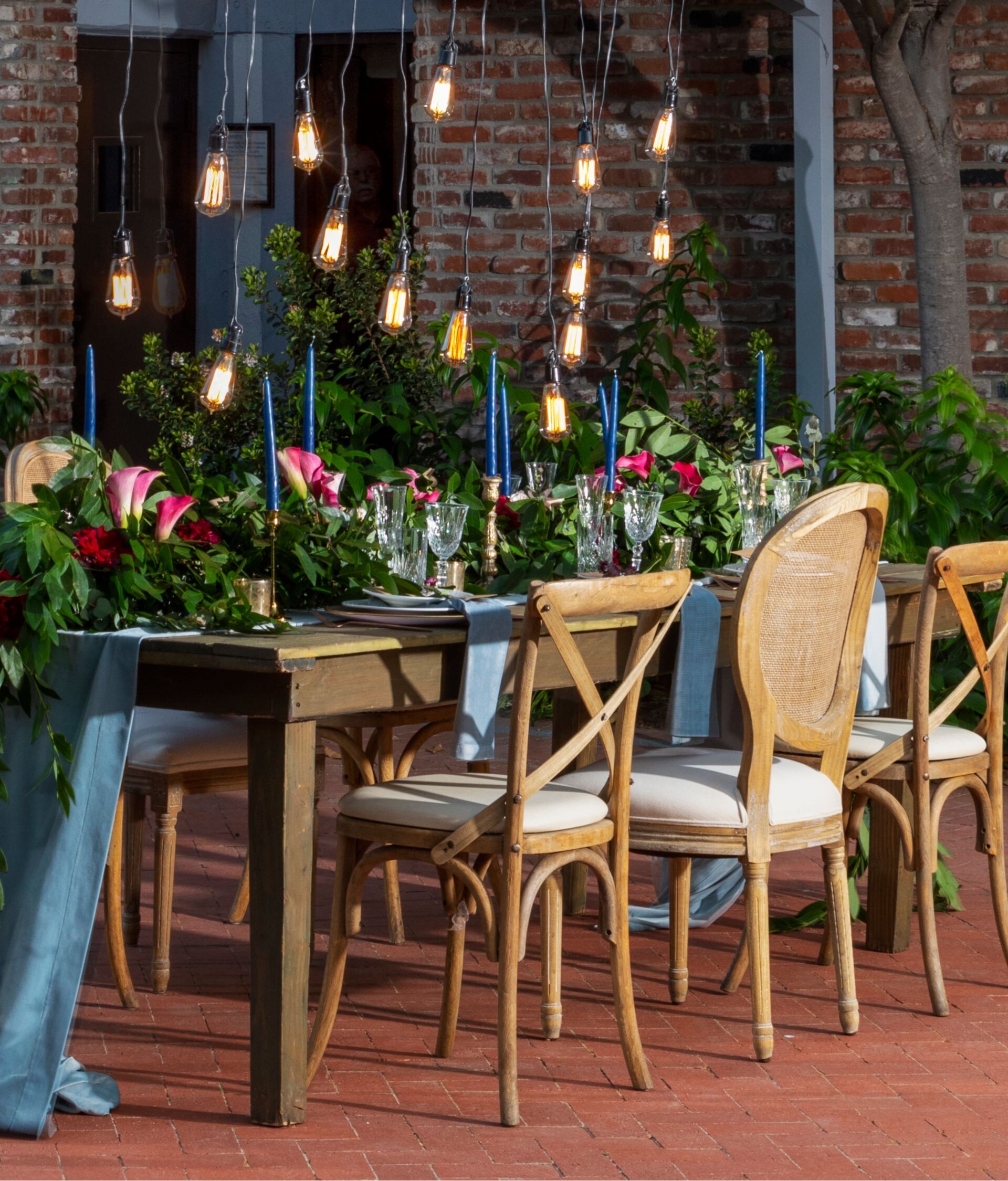 The Fountain Courtyard decorated for private party
