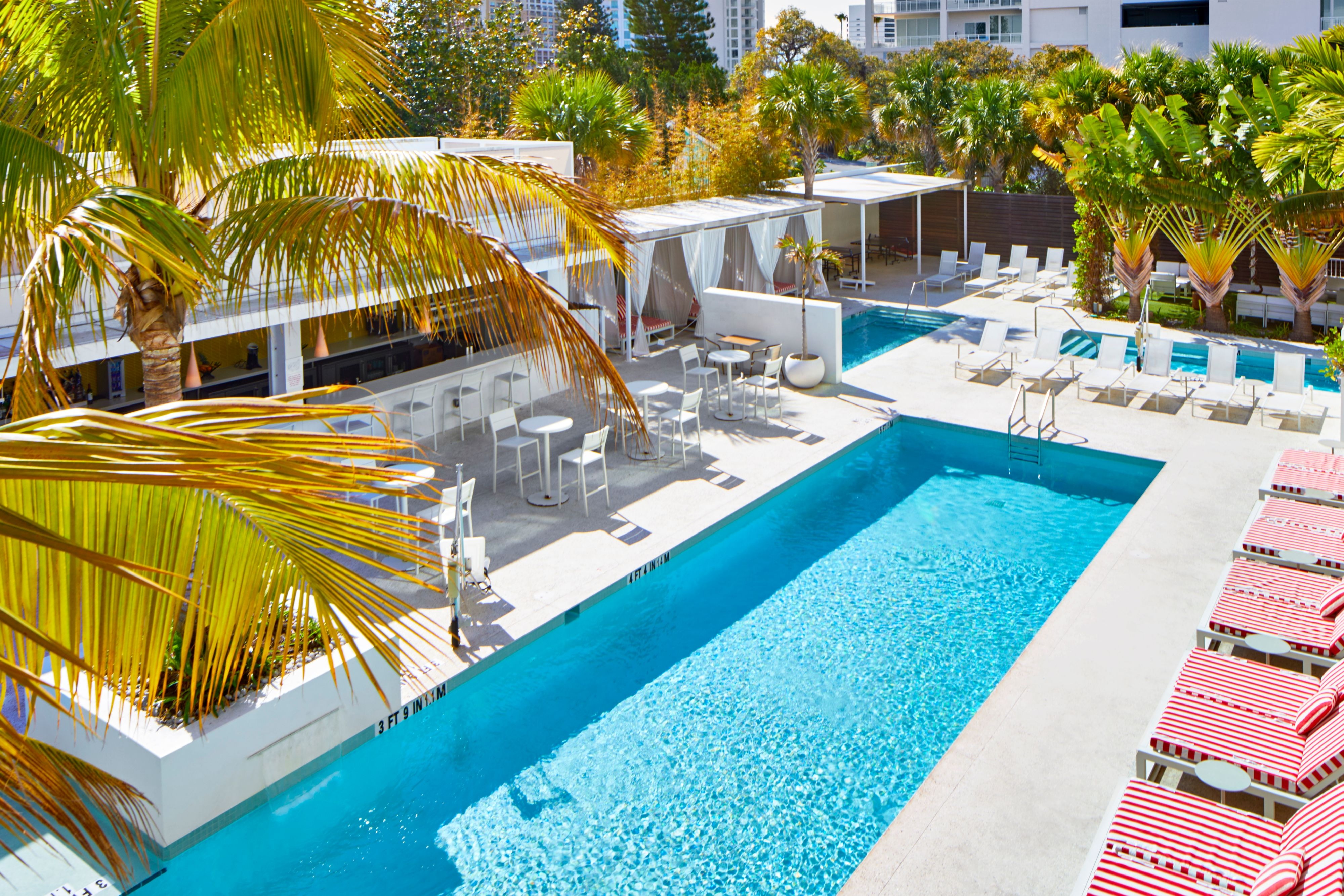Sarasota Modern Pool with Lounges