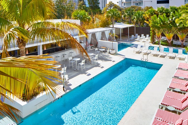 Sarasota Modern Pool with Lounges