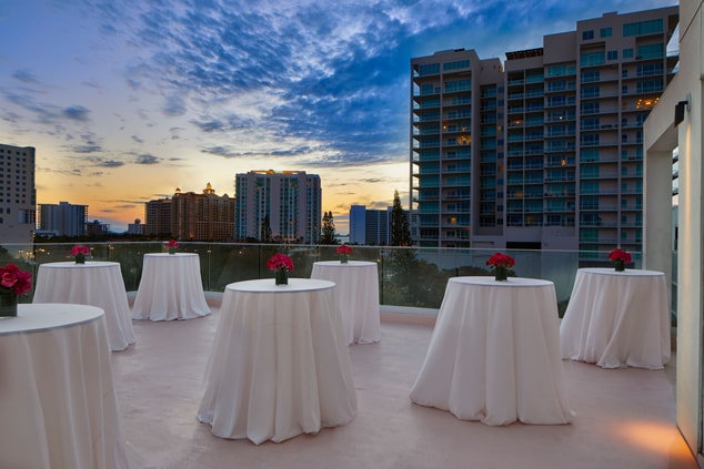 Studio and Terrace Event Space at Dusk