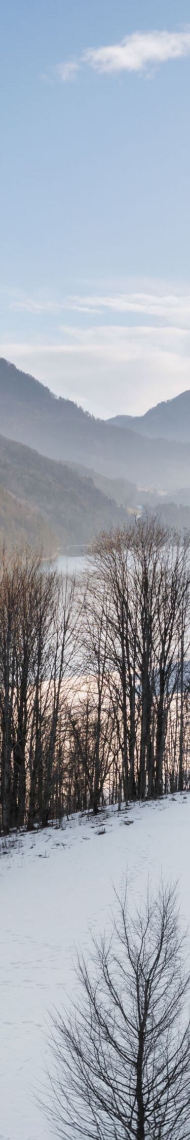 Panoramic view of Lake Fuschl and mountains