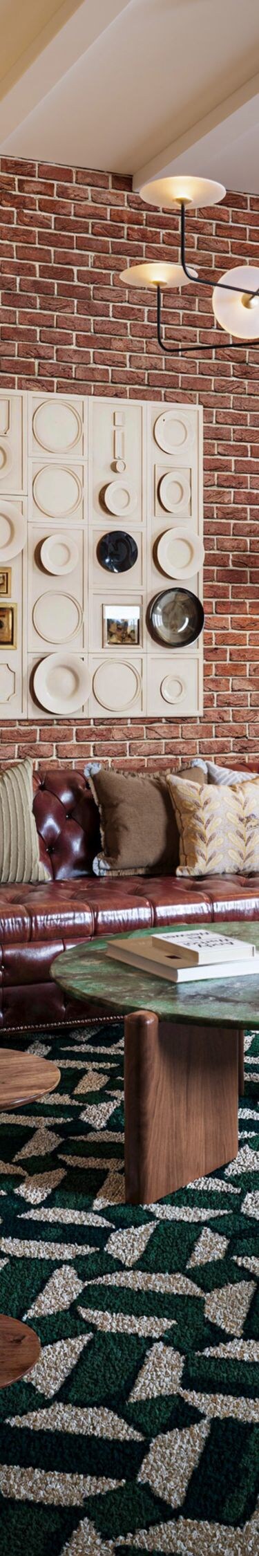 Lobby seating with sofas, chairs, fireplace