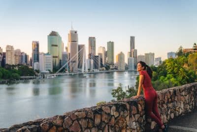Woman looking out from Brisbane Running Cliffs