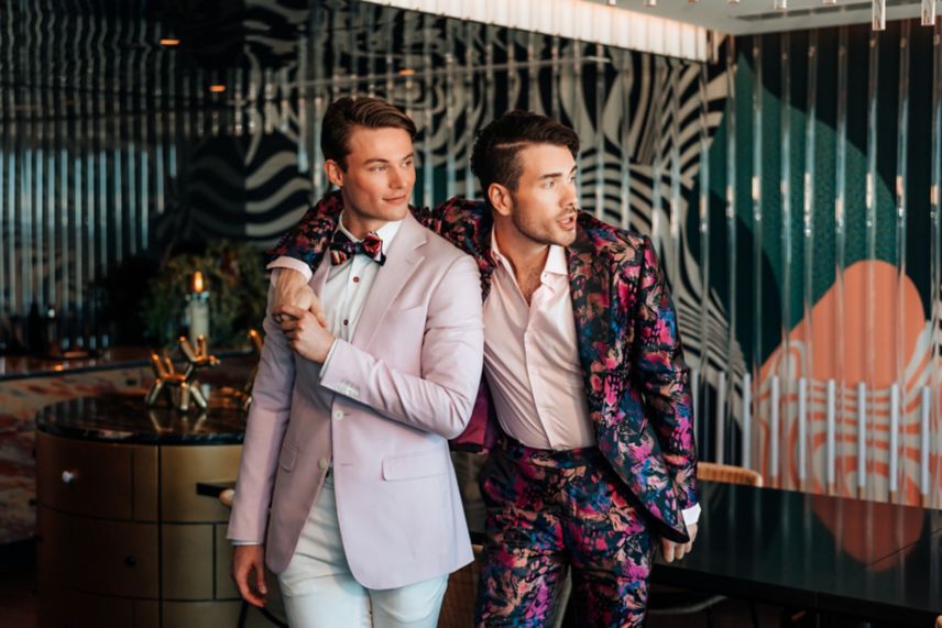 Two men dressed up