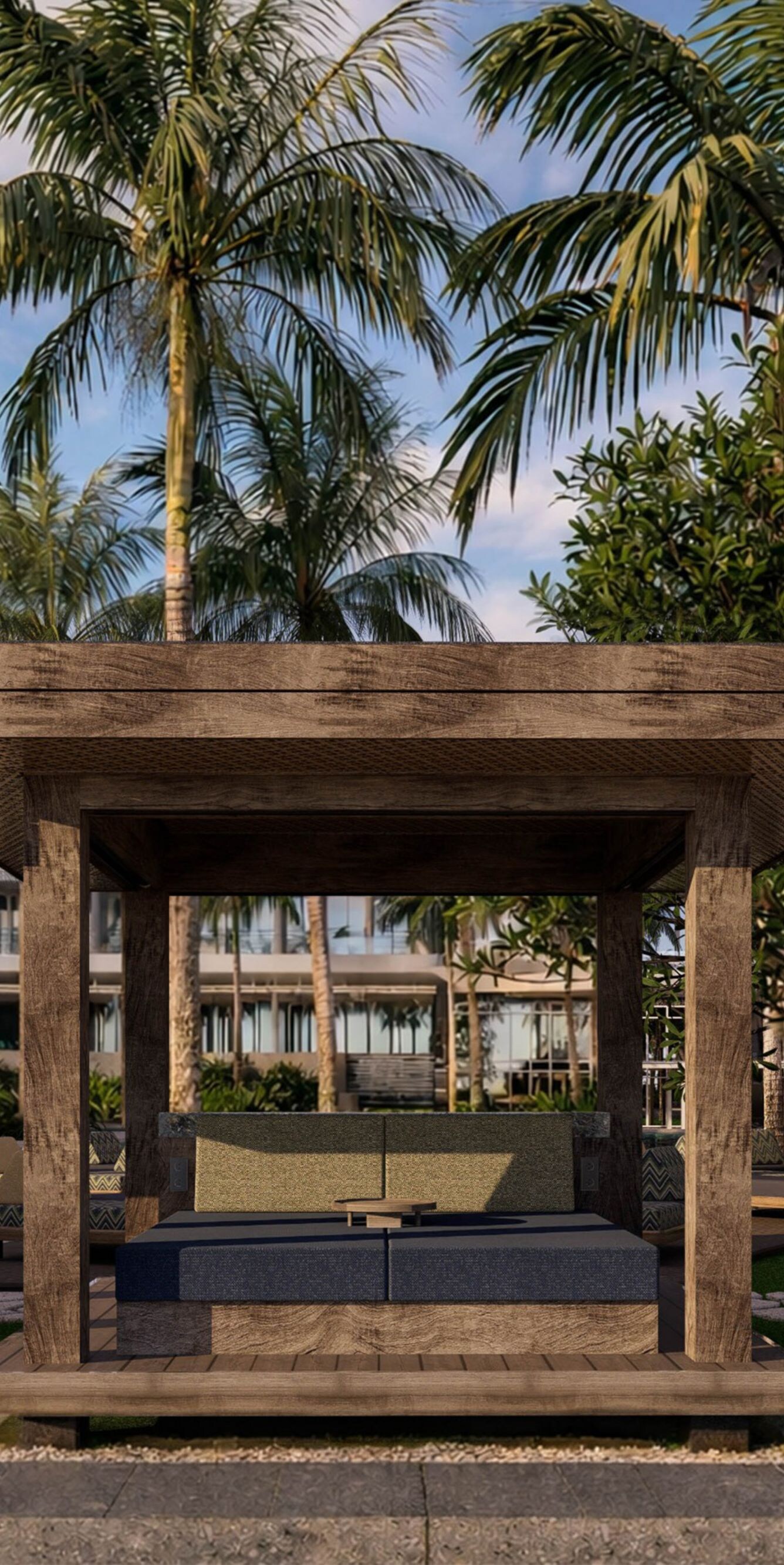 Alunê Beach Cabana with shaded seating for four