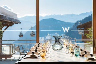 W Kitchen Restaurant table with a view