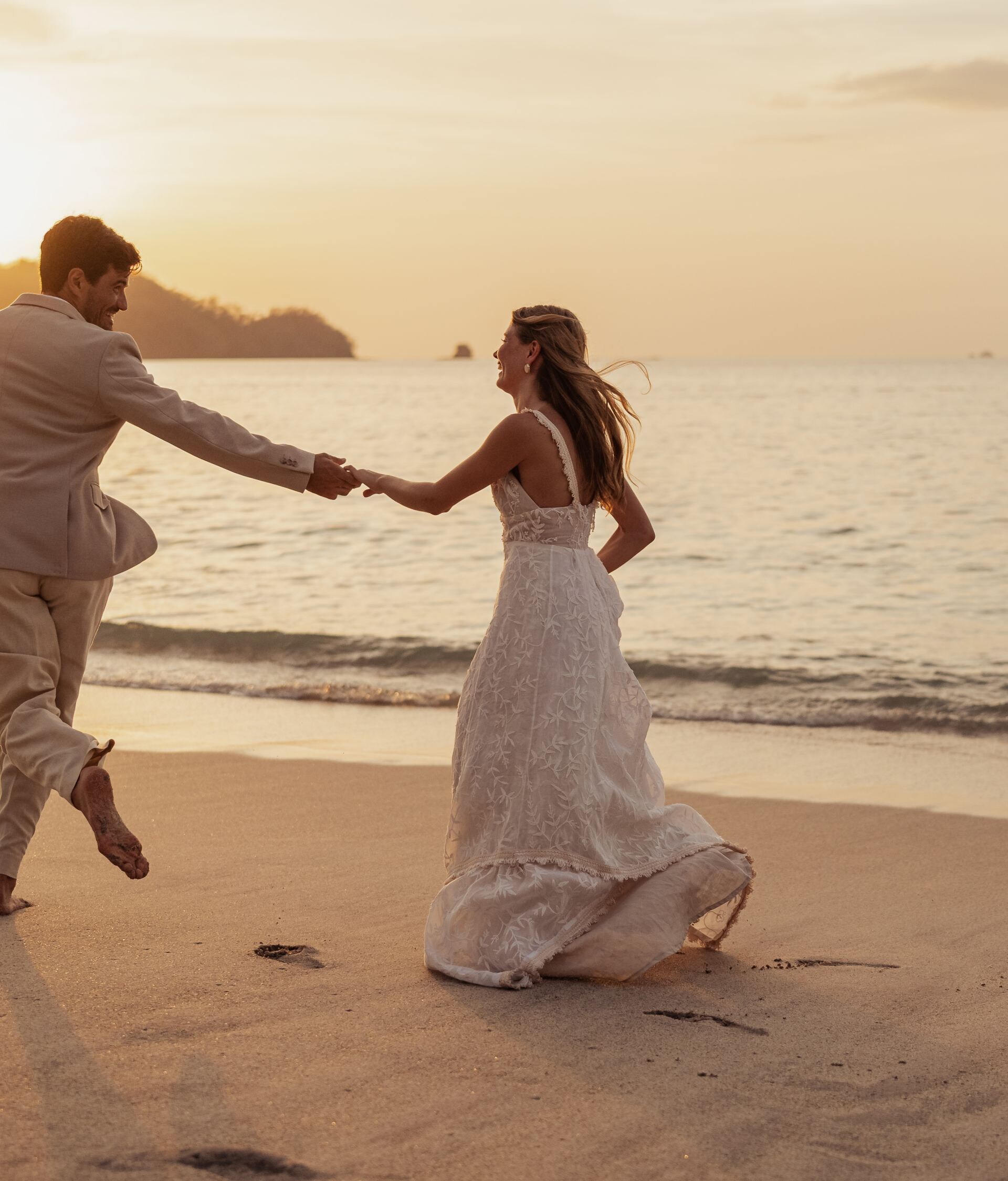 Couple celebrating their wedding