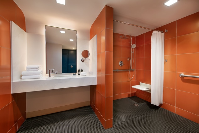Mobility Accessible Bathroom with Roll-in Shower