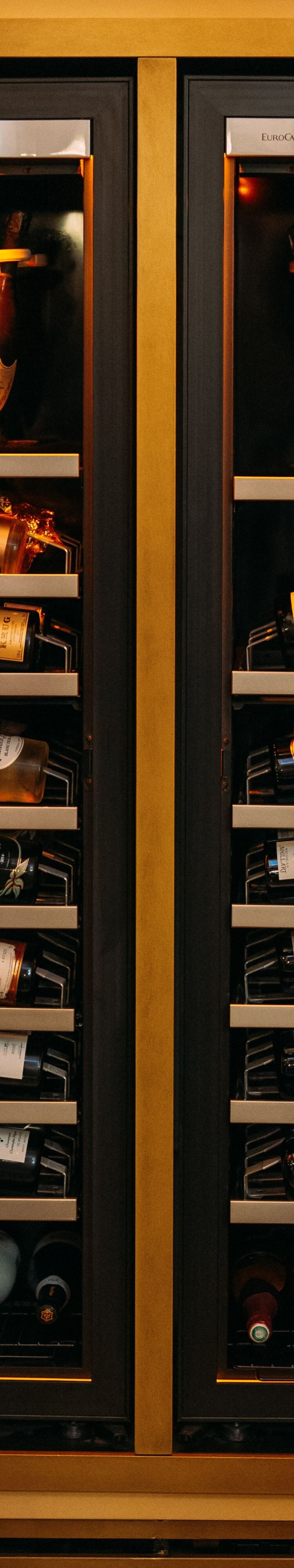 Champagnes and wines in tasting room