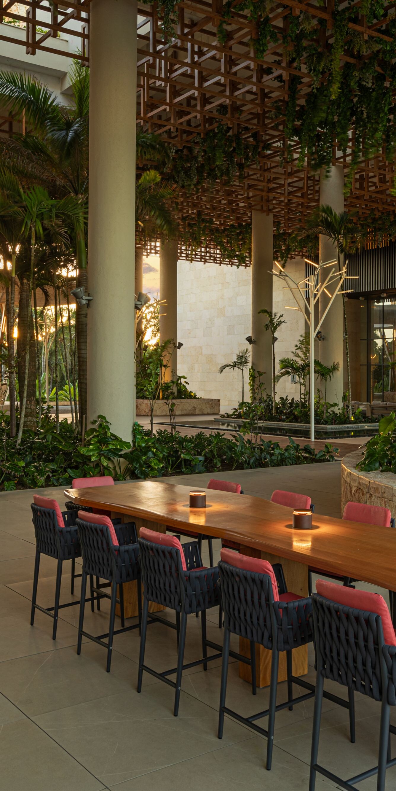 Zona de bienvenida en el lobby del resort