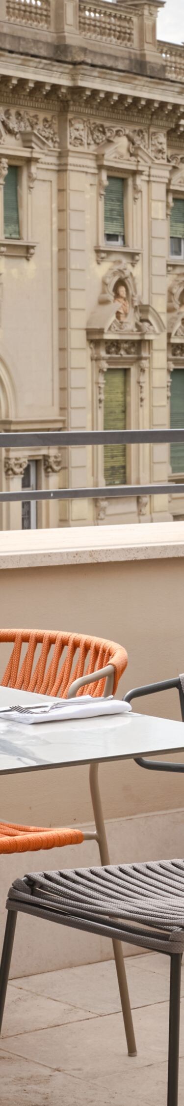 Rooftop dining with city views 