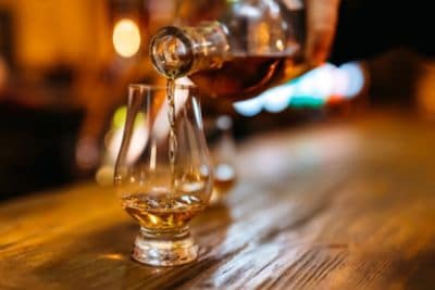 Cocktail sitting on a bar