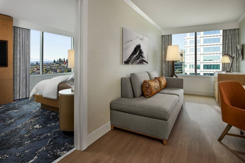 Bellevue suite with living room and separate king 