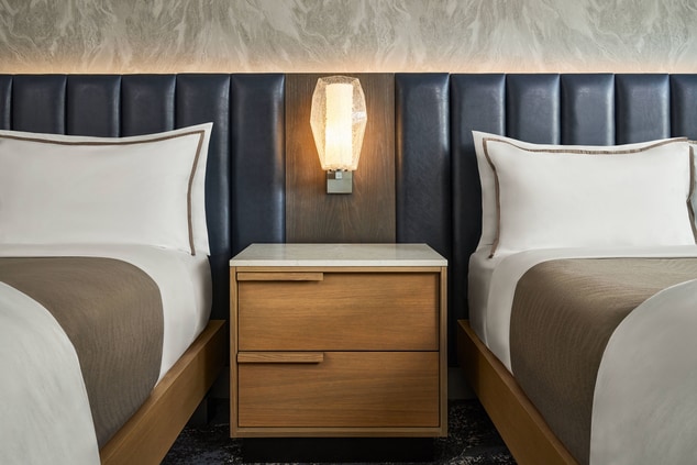 Two queen beds in a Bellevue hotel