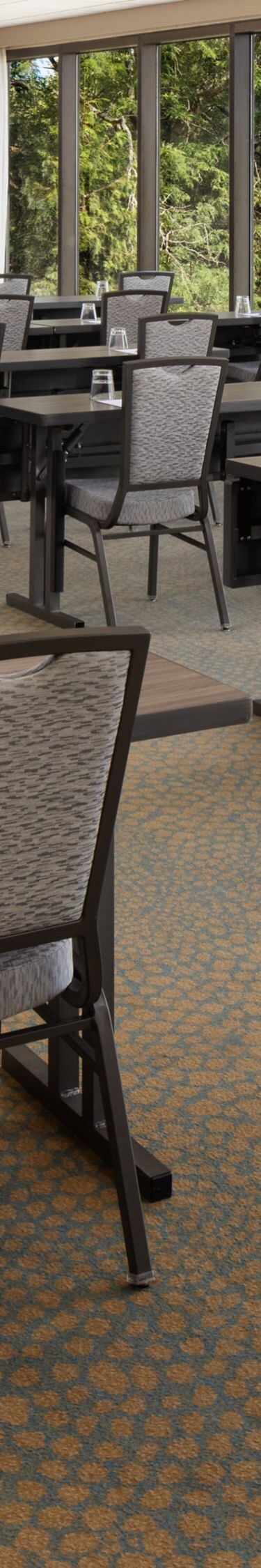 Meeting room with tables and chairs