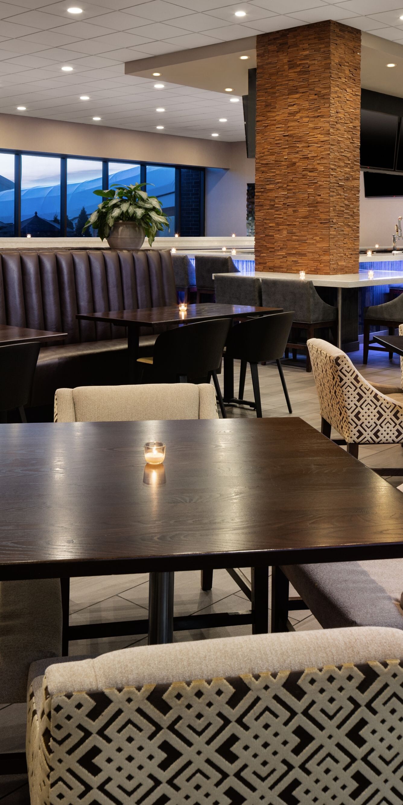 Spacious restaurant dining area