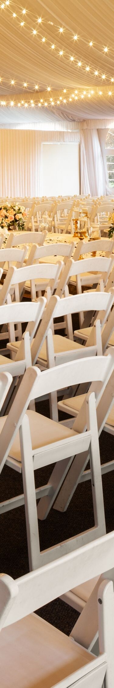 Ballroom with rows of ceremony chairs