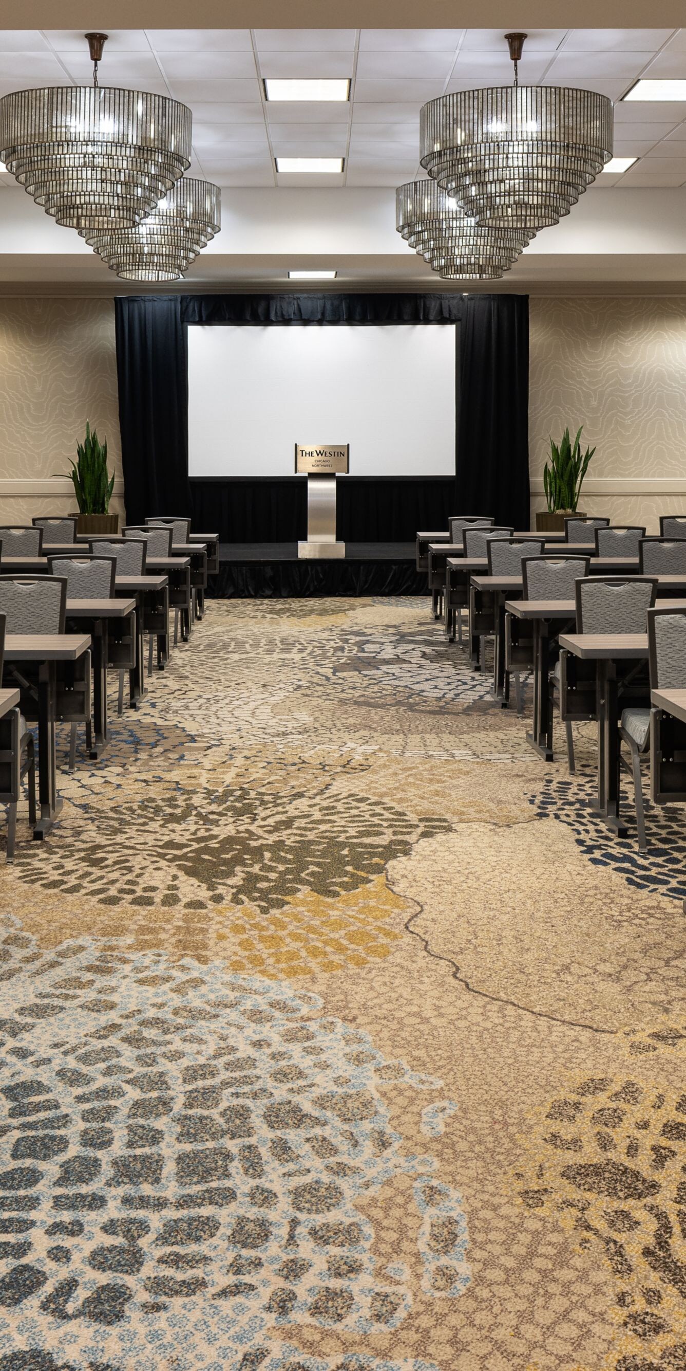 Meeting room facing projection screen